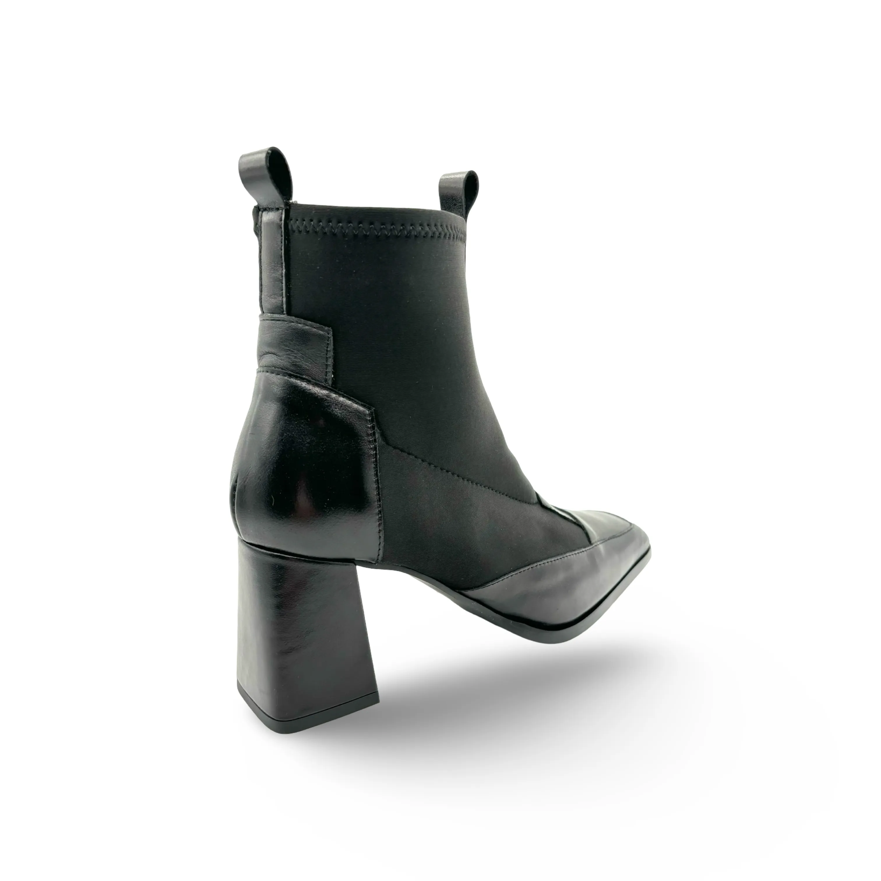 11350 Black Leather Bootie