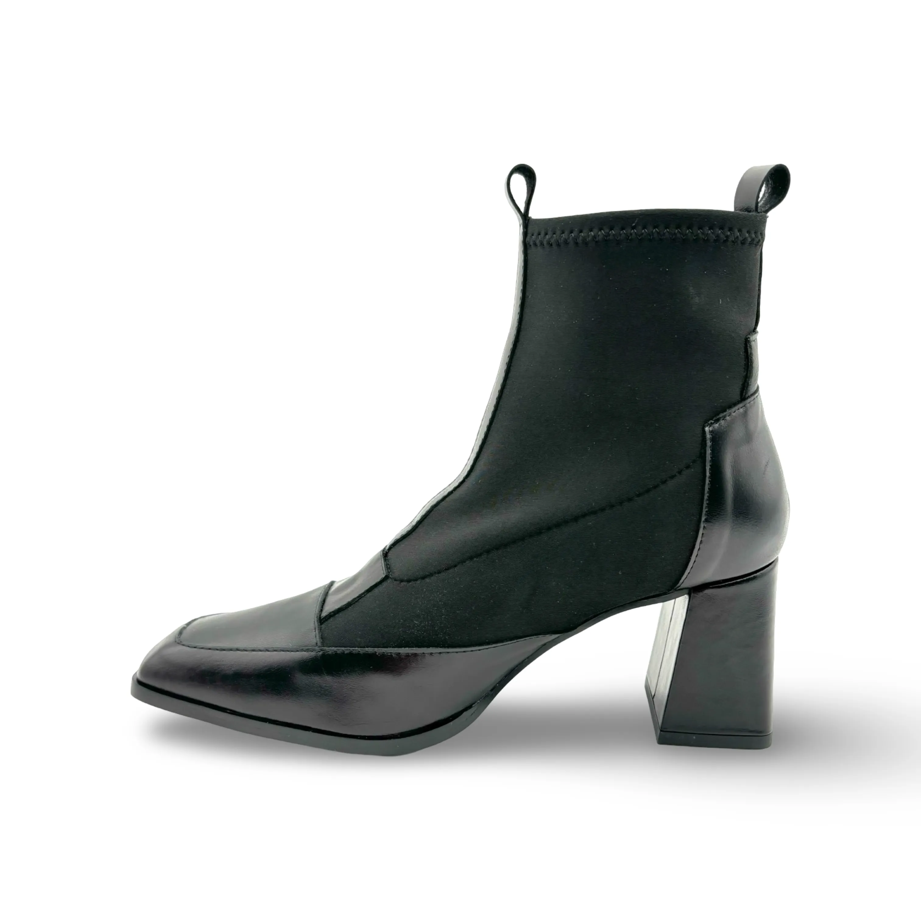 11350 Black Leather Bootie