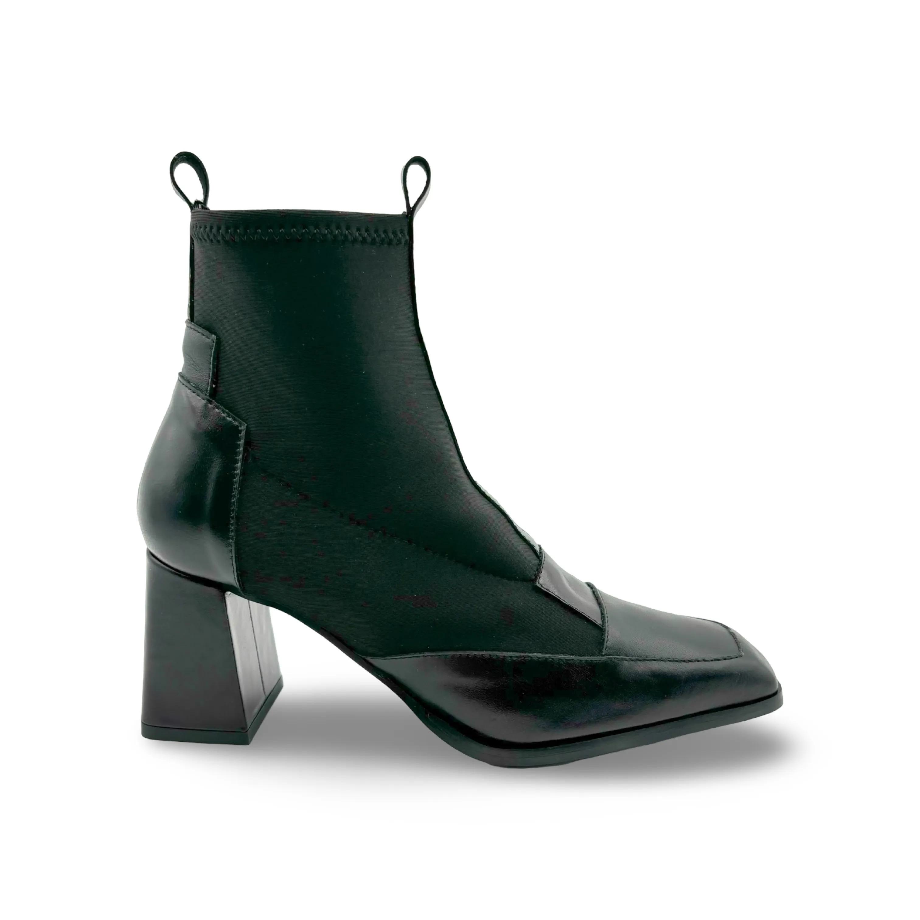 11350 Black Leather Bootie