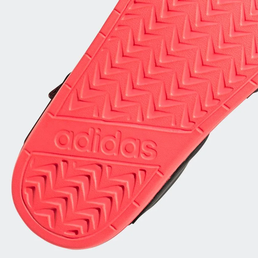 Adidas Women's Adilette Sandals - Core Black / Signal Pink