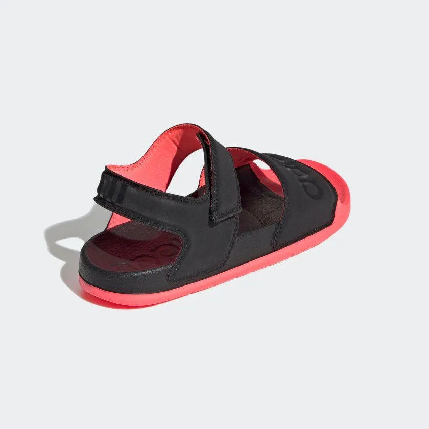 Adidas Women's Adilette Sandals - Core Black / Signal Pink