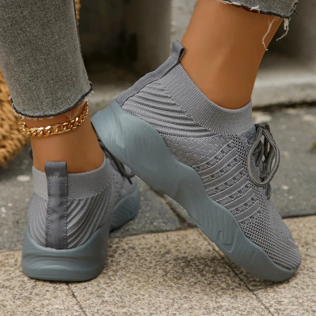 AMOZAE- - Large Size Comfortable Knitted Sneakers