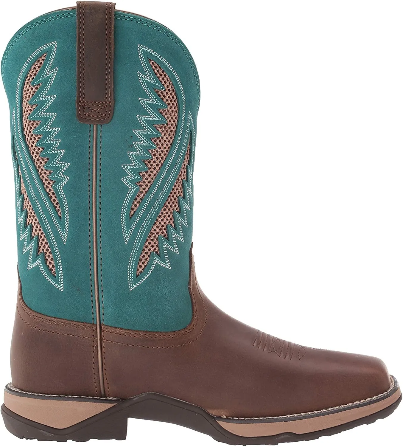 Ariat Women's Anthem Venttek Western Boot, Chocolate Chip/Turquoise