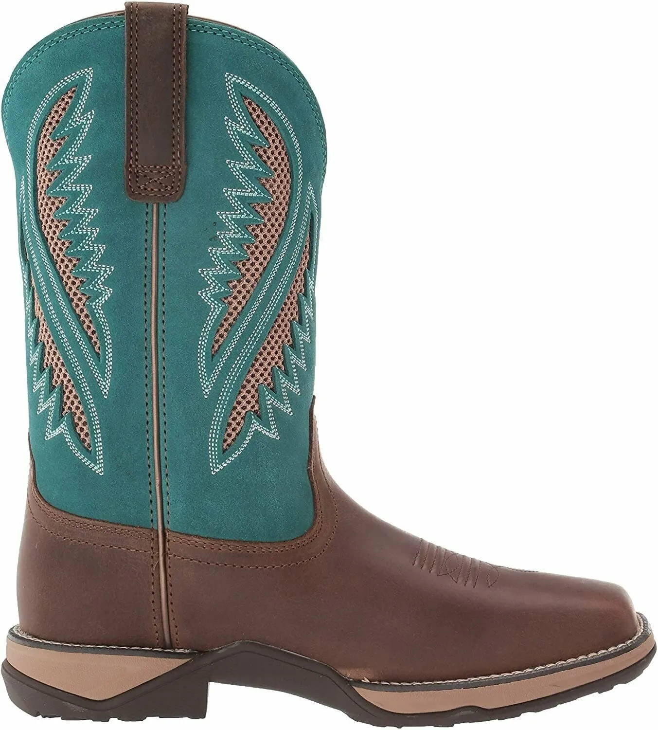 Ariat Women's Anthem Venttek Western Boot, Chocolate Chip/Turquoise