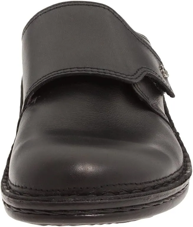 Aussee Clogs - 82526 Finn Comfort, Black Leather Soft Footbed