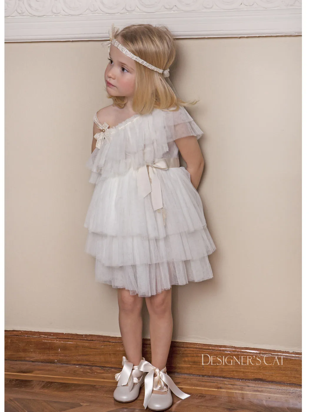 Baptism tulle dress - AMELIA ivory