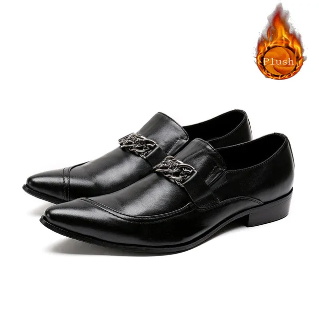 Business Elegant Pointed Toe Leather Men Shoes