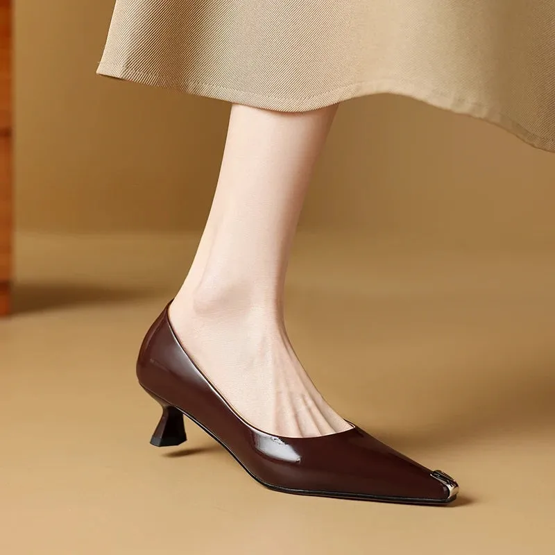 Casual Non-slip Mid Heel Office Ladies Shoes