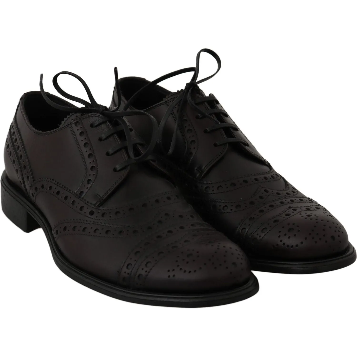 Dolce & Gabbana Elegant Bordeaux Wingtip Derby Dress Shoes