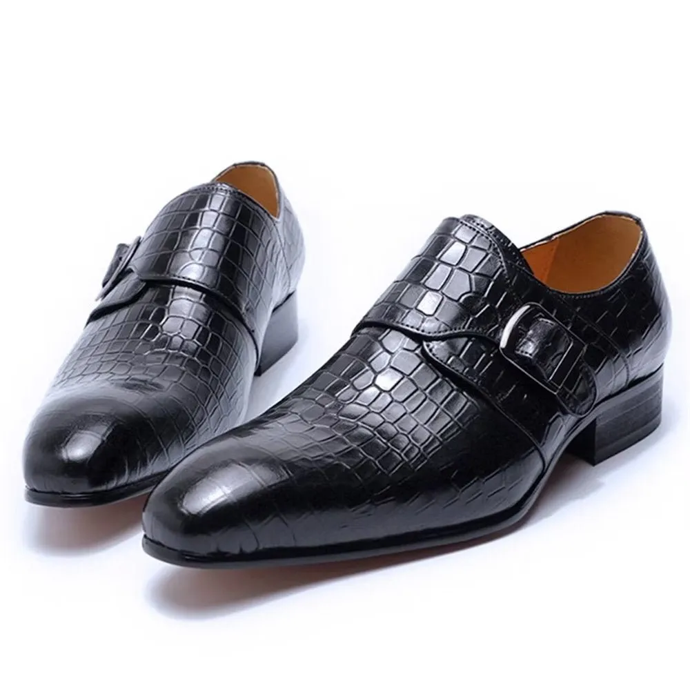 Elegant CrocLuxe Croc Monkstrap Dress Shoes