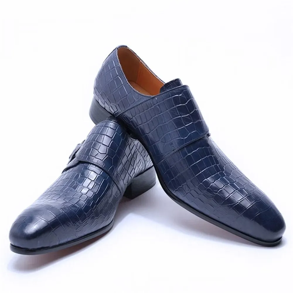 Elegant CrocLuxe Croc Monkstrap Dress Shoes