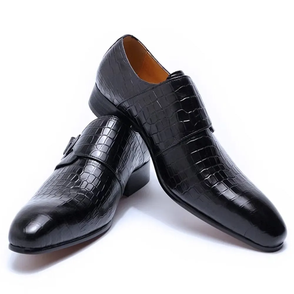 Elegant CrocLuxe Croc Monkstrap Dress Shoes