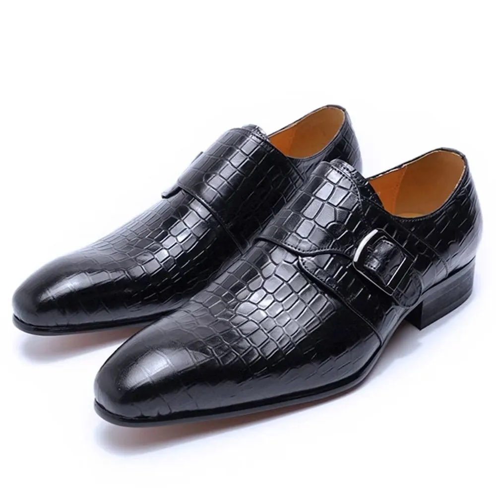 Elegant CrocLuxe Croc Monkstrap Dress Shoes