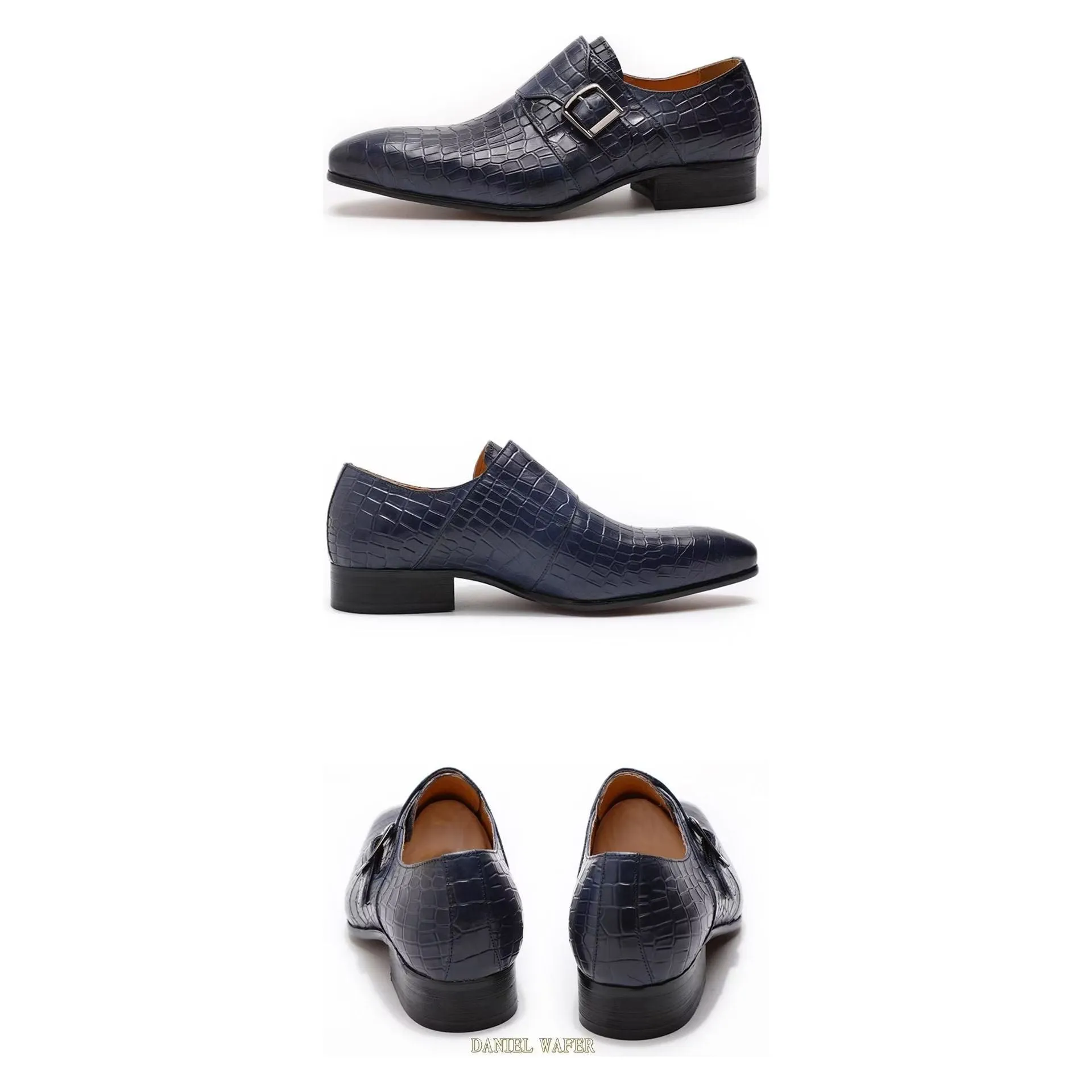 Elegant CrocLuxe Croc Monkstrap Dress Shoes