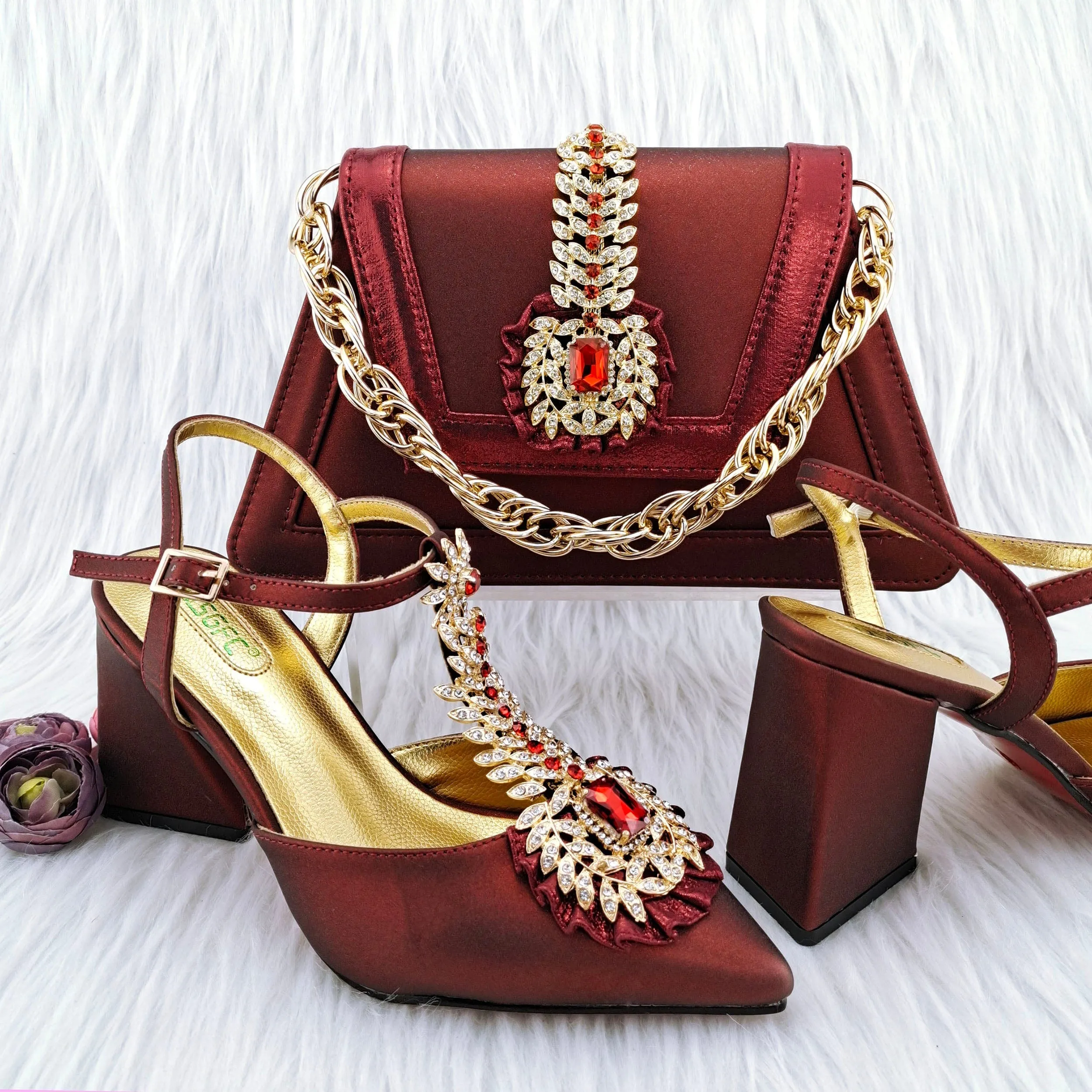 Elegant ltalian High Heels And Bag Set