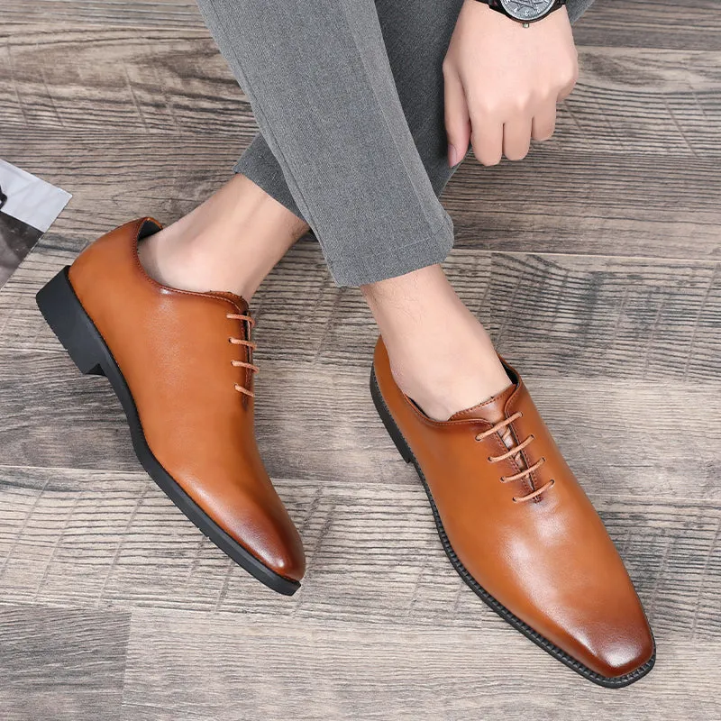 Embossed Elegance Pointed Toe Stylish Oxford Dress Shoes