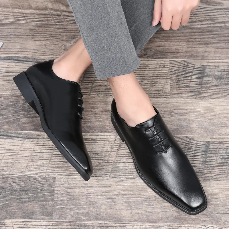 Embossed Elegance Pointed Toe Stylish Oxford Dress Shoes