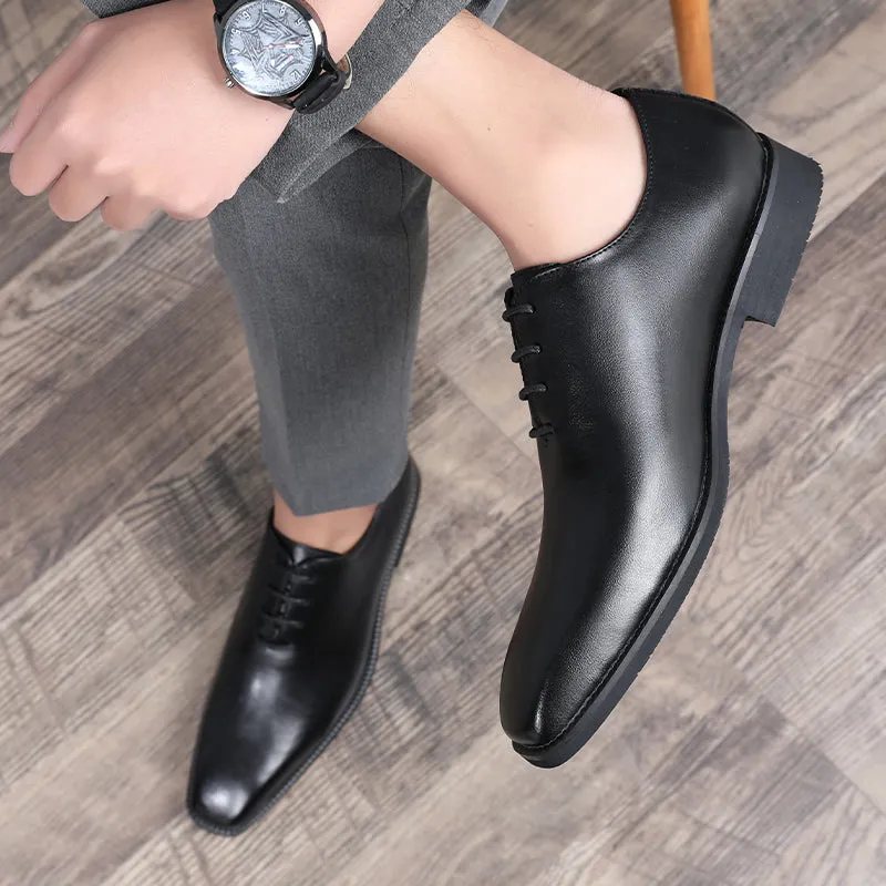 Embossed Elegance Pointed Toe Stylish Oxford Dress Shoes