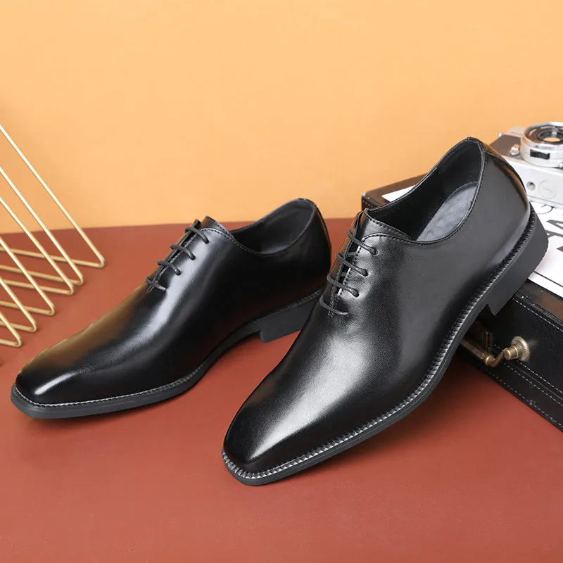 Embossed Elegance Pointed Toe Stylish Oxford Dress Shoes