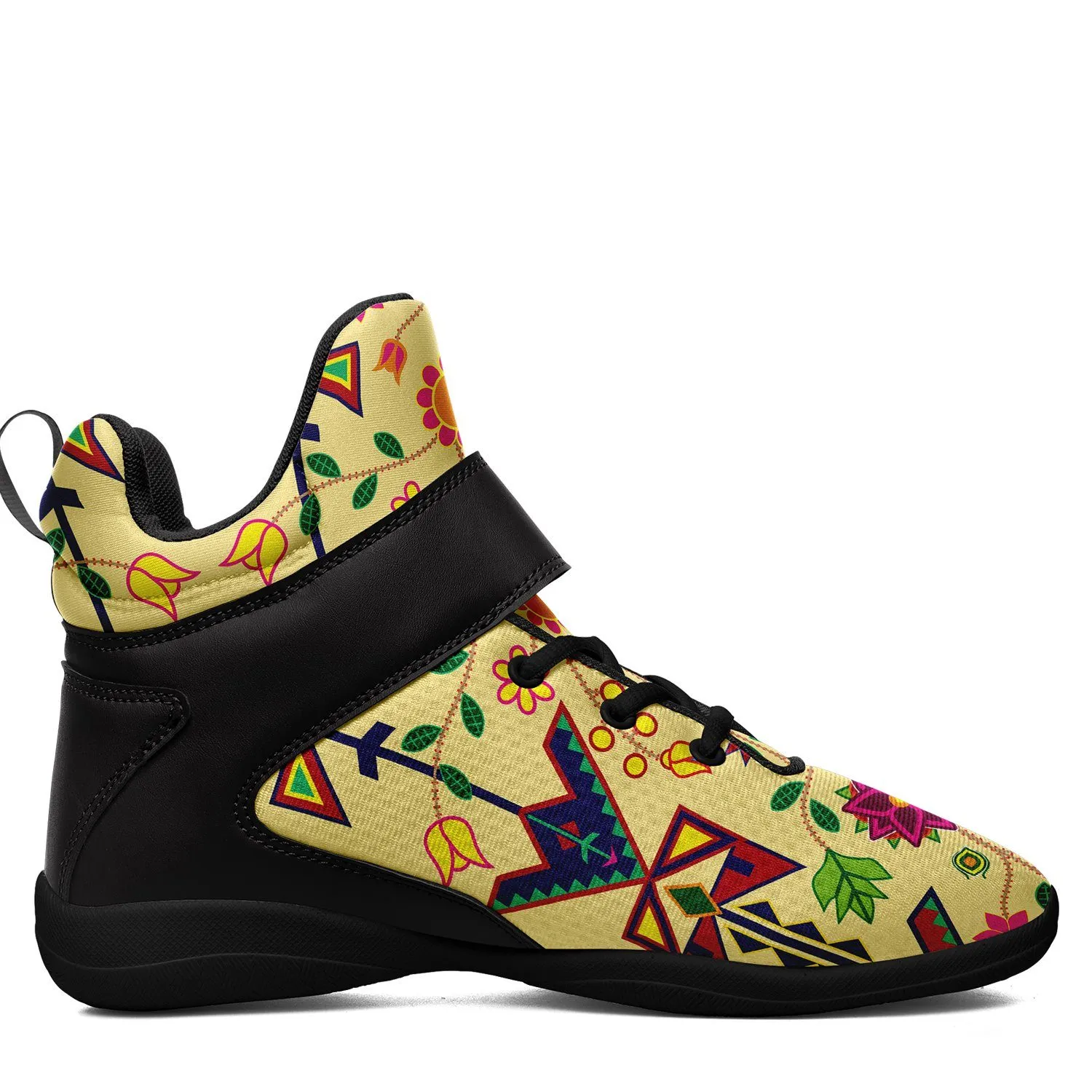 Geometric Floral Spring Vanilla Ipottaa Basketball / Sport High Top Shoes