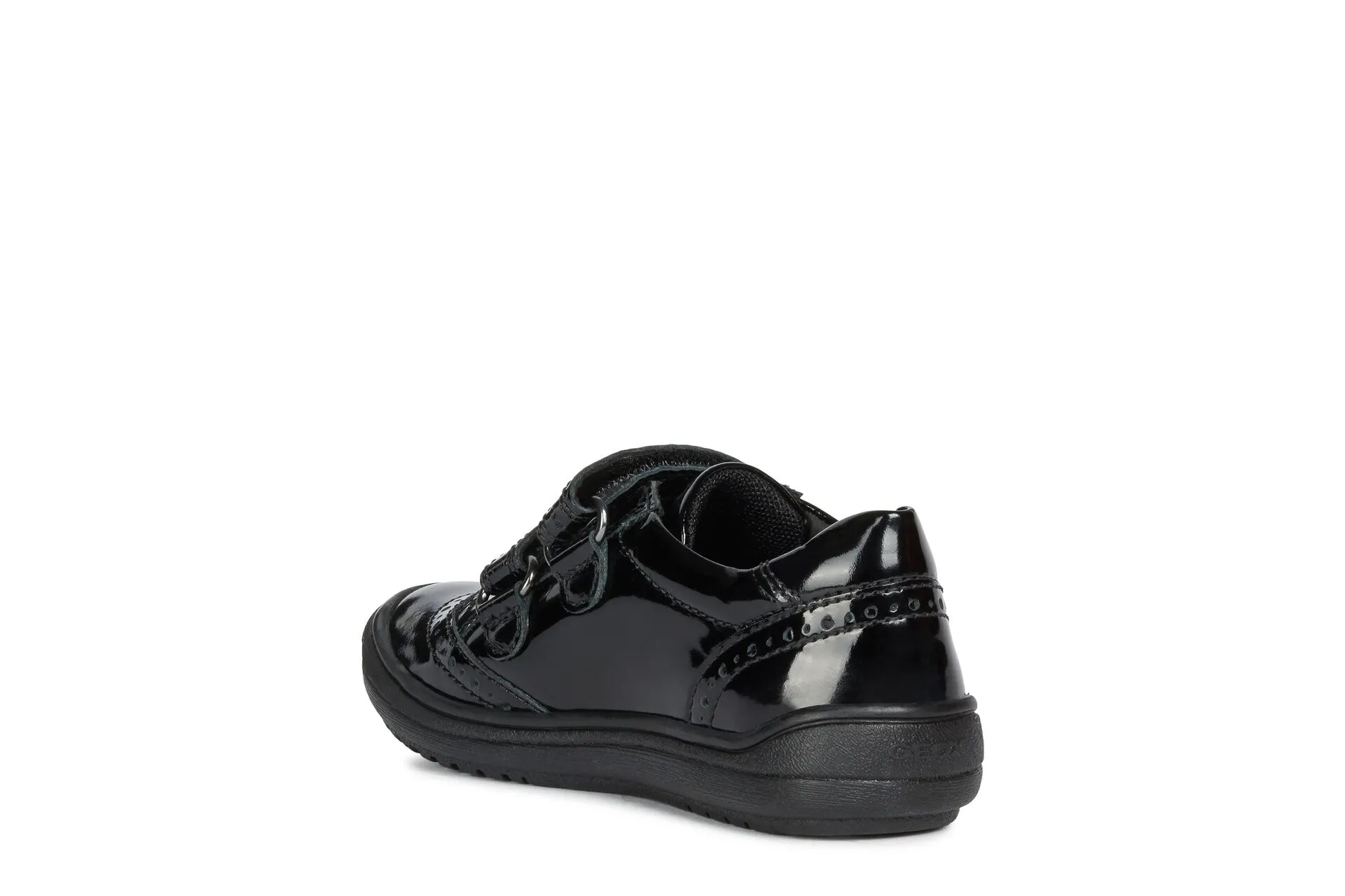 Geox Hadriel Girls Black Patent School Shoe