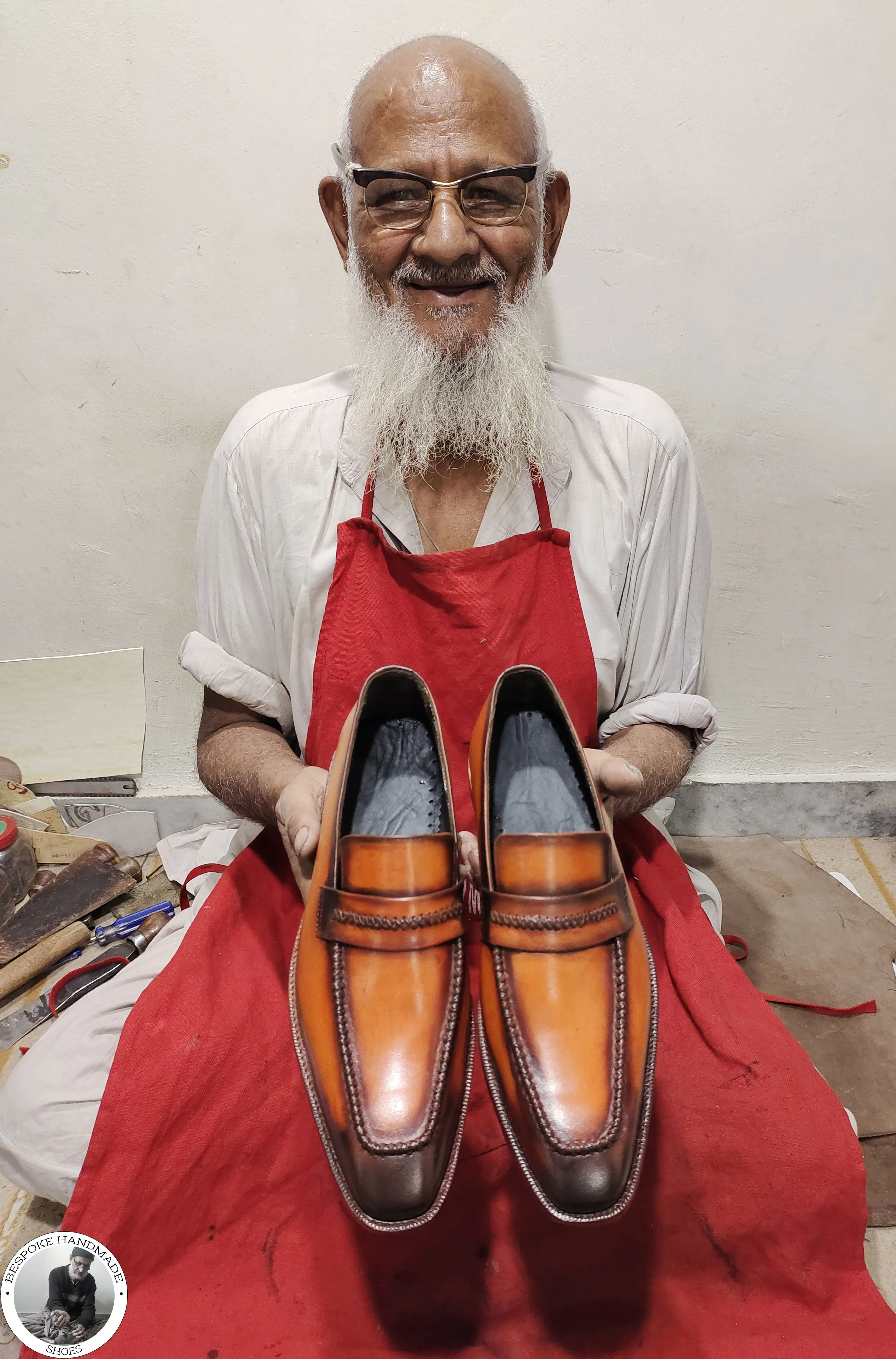 Handmade Men’s Formal Business Comfortable Brown Leather Bit Black Shaded Loafer moccasian Shoes