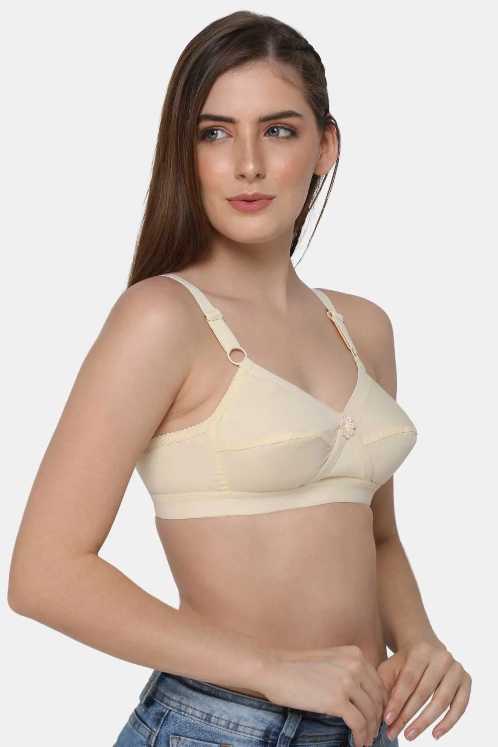 High Coverage Non-Padded Non-Wired Intimacy Full-Figure Everyday Bra - Skin