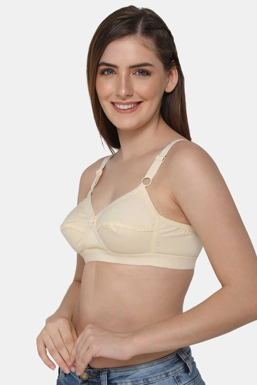 High Coverage Non-Padded Non-Wired Intimacy Full-Figure Everyday Bra - Skin