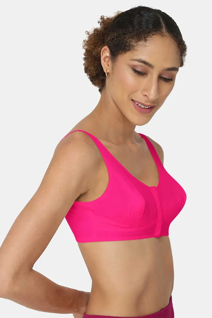 High Coverage Non-Wired Non-Padded Broad Strap Front Open Saree Bra - NHPB