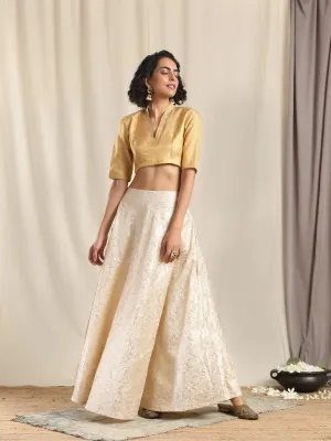 Ivory Gold Brocade Blouse Skirt Set