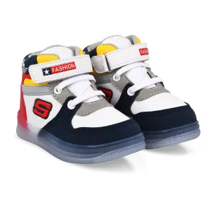 KATS SHOES Kids Unisex Comfy Mid-Top Casual Chunky Streetwear Fashion Sneakers Shoes with Light Blink for 1-5 Years Boys and Girls Color: Red Size: 9C