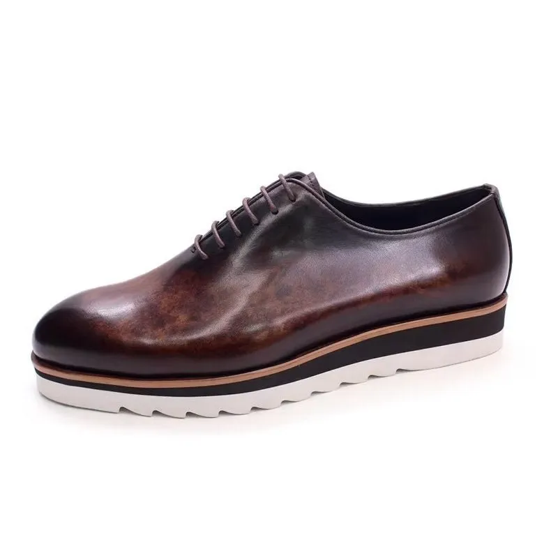 LeatherLux Elegant Hand-Painted Slip-On Shoes