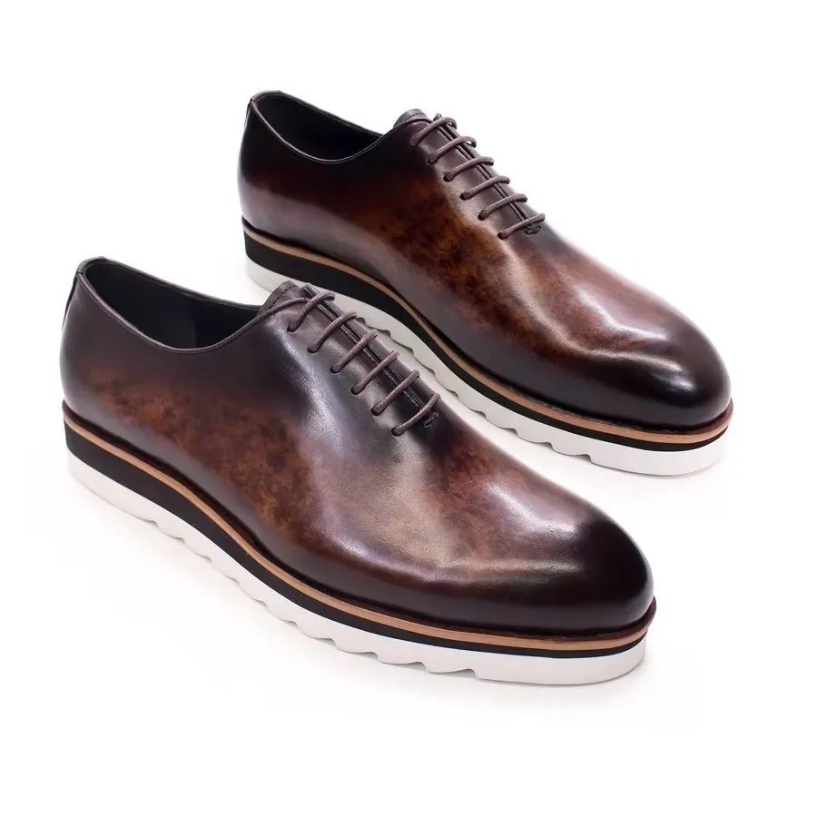 LeatherLux Elegant Hand-Painted Slip-On Shoes