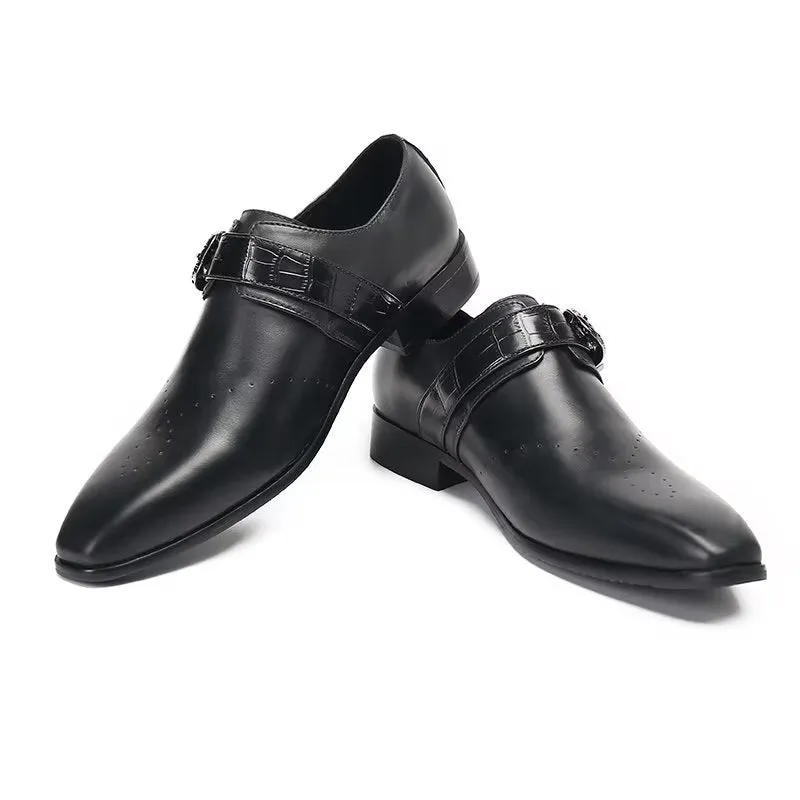 LuxeLeather Monkstraps: Elegant Slip-Ons with Genuine Leather