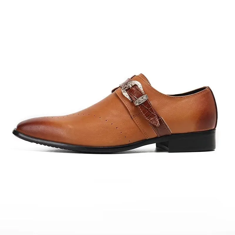 LuxeLeather Monkstraps: Elegant Slip-Ons with Genuine Leather