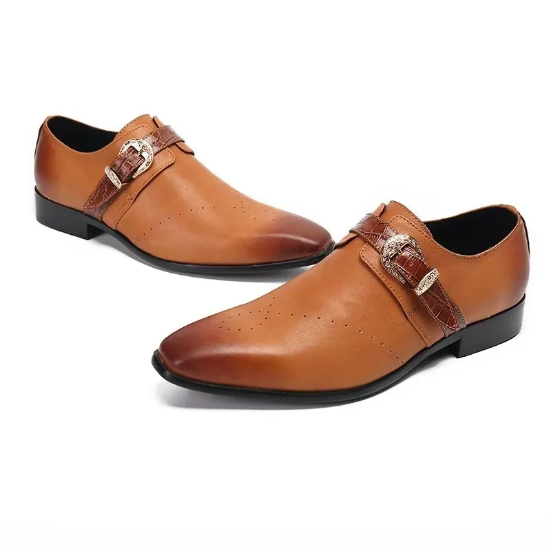 LuxeLeather Monkstraps: Elegant Slip-Ons with Genuine Leather