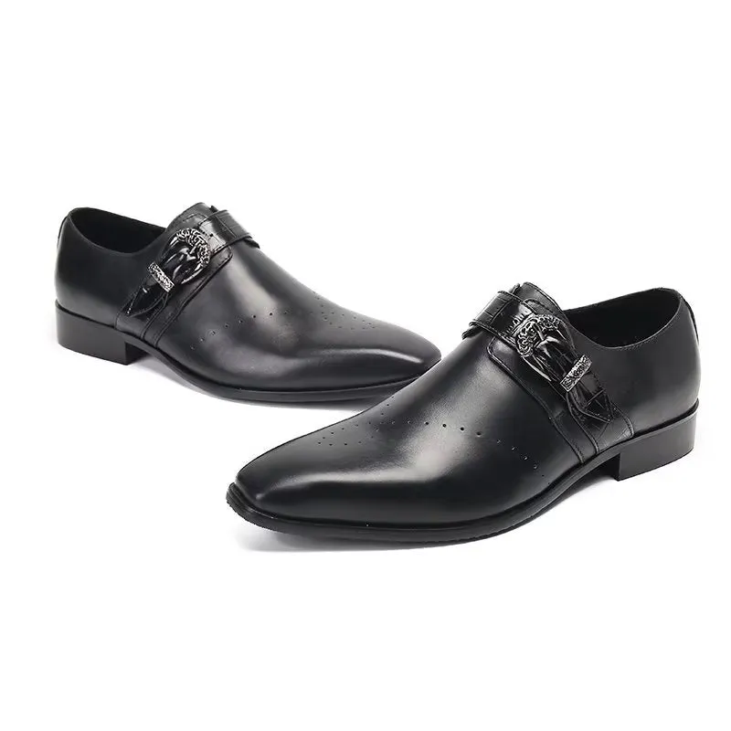 LuxeLeather Monkstraps: Elegant Slip-Ons with Genuine Leather