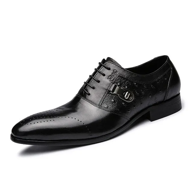 LuxePrint Exotic Lace-Up Oxford Brogue Casual Shoes