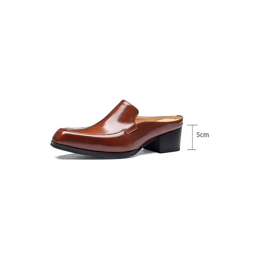 Luxury Elegant Leather Business Slippers