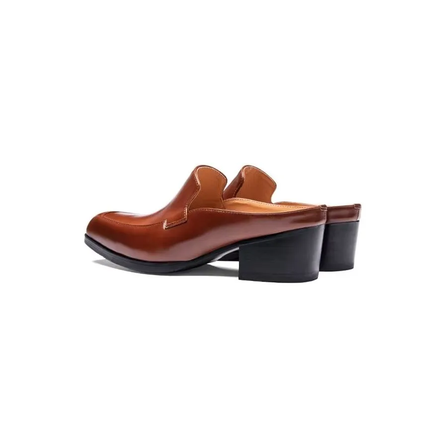 Luxury Elegant Leather Business Slippers