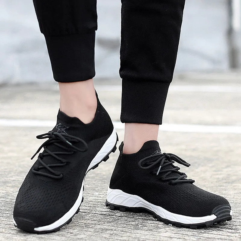 Man's breathable comfortable portable elastic tennis leisure flat sneakers