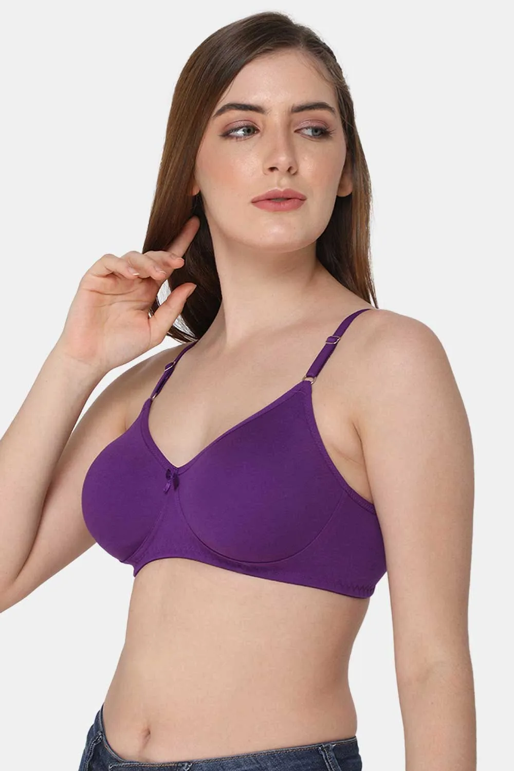 Medium Coverage Non-Wired Non-Padded Intimacy Saree Bra - Magic Purple - INT29