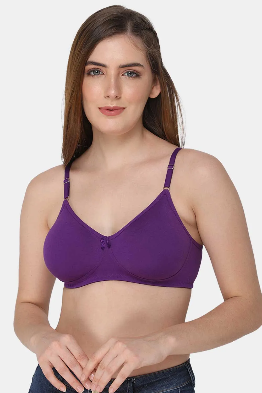 Medium Coverage Non-Wired Non-Padded Intimacy Saree Bra - Magic Purple - INT29