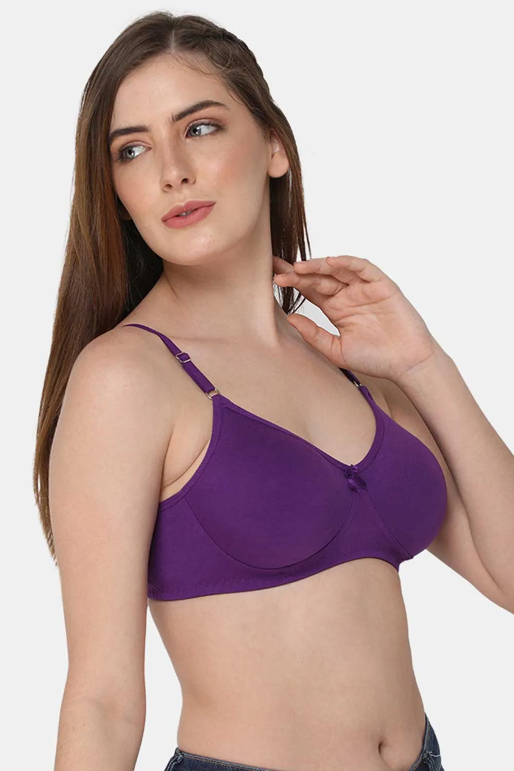 Medium Coverage Non-Wired Non-Padded Intimacy Saree Bra - Magic Purple - INT29