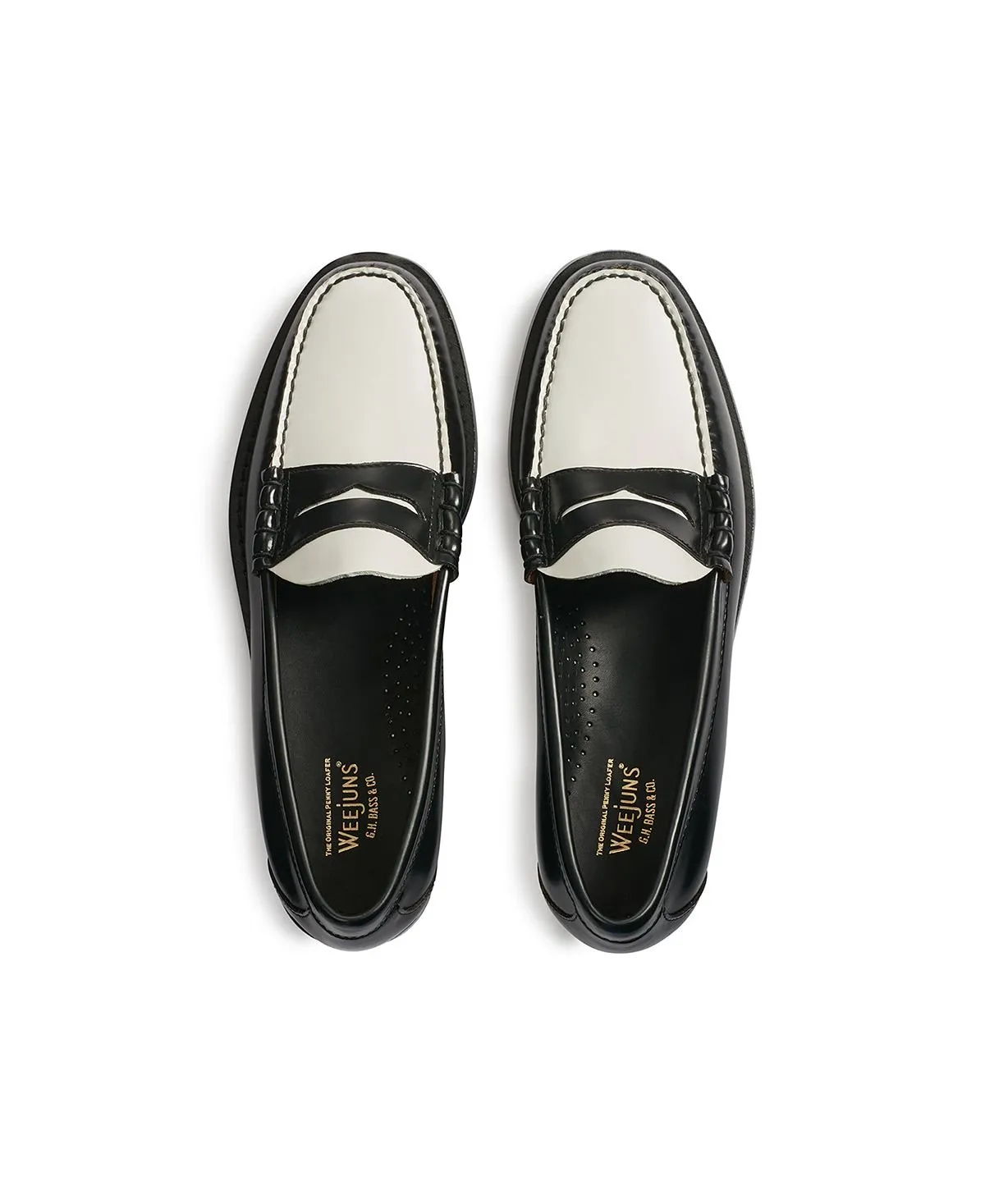 Men's larson weejuns moccasins from gh bass G. Bass & Co., black and white