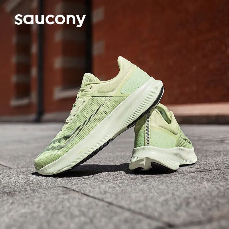 Men's Saucony Vessel sneakers with rebound cushioning, green