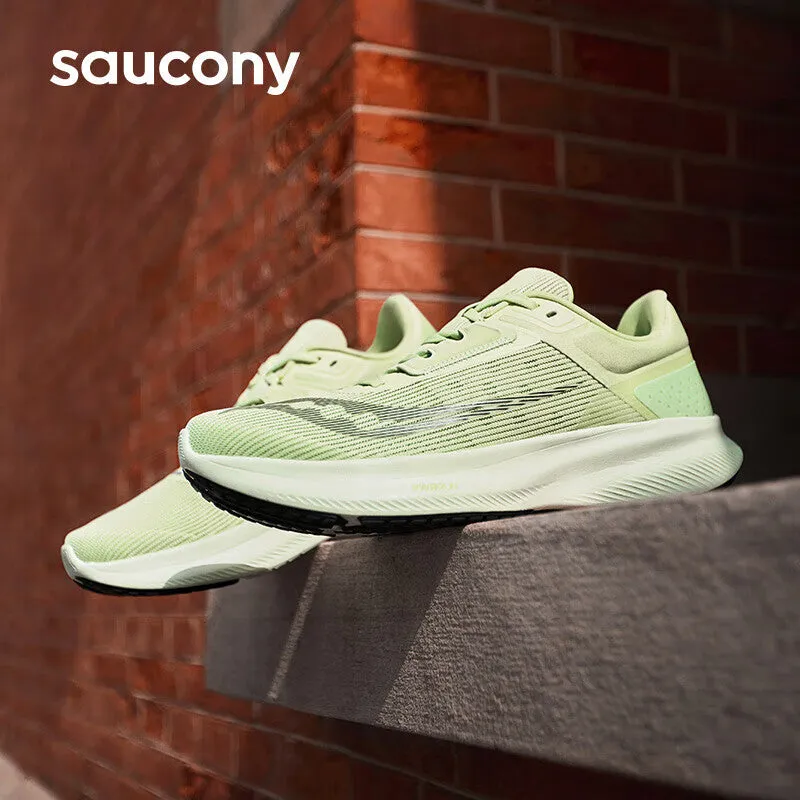 Men's Saucony Vessel sneakers with rebound cushioning, green