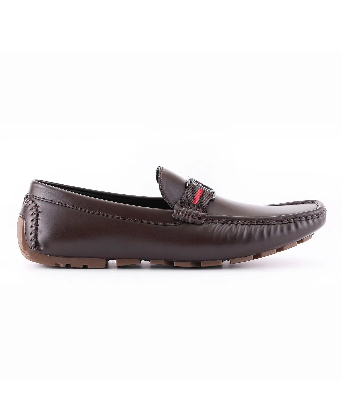 Men's slip-on slippers askers pod driver with g GUESS ornament, dark brown