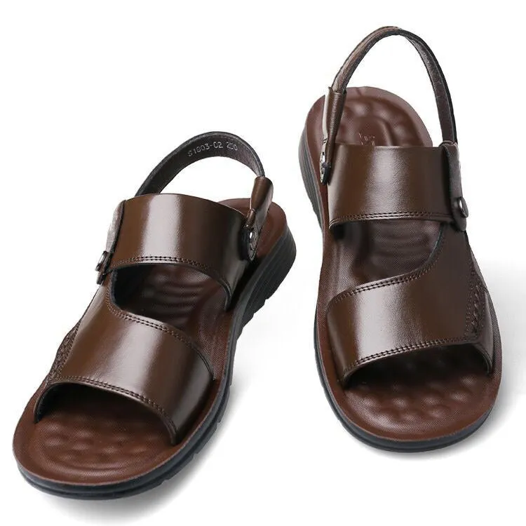 Non-slip Men's Leather Sandals