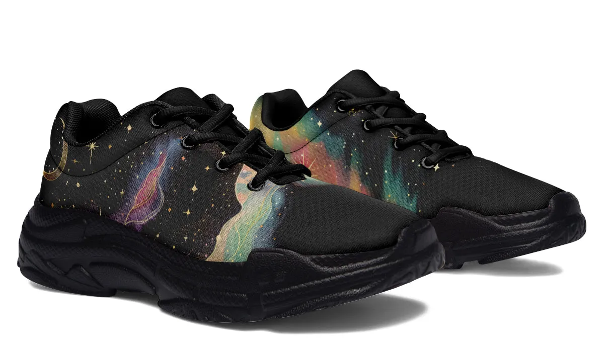 Northern Lights Chunky Sneakers - Light Breathable and Comfortable Sports Shoes with Platform Soles